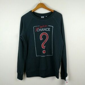 Junk Food Monopoly Chance Crewneck Sweatshirt Pullover Grey Red SZ Medium